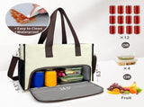 Black-brown Large Capacity Insulated Lunch Tote Bag with Shoulder Strap Leakproof Cooler Handbag V888-ELOSUNG38501