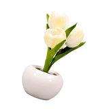 Tulip Night Light Soft Light Exquisite Ceramics PU Flower Table Lamp for Bookstores Cafes Battery V1294-YM0626-3119220194711