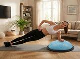 Centra Half Balance Ball Yoga Balance Trainer 2 Resistance Bands Home Gym Blue SP1084-BL-AU