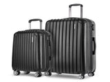 Wanderlite 20in 28in Luggage 2Set with Zipper Lock Carry On Hard Shell Travel Suitcase Luggage Case LUG-ABS-ECO-2SET-BK