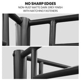 Kingston Slumber Metal Single over Double Bunk Bed Frame, Dark Matte Grey V219-BEDDBBKS02MA