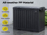 Gardeon Outdoor Trash Cans Dual Compartment Trash Can 220L Black OTC-220L-BK