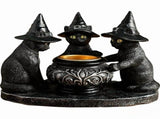 Halloween Cat Candle Holder Black Resin Tealight Holder for Spooky Decorations, Home Table Halloween V1192-AZ-W-33828