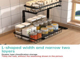 Under Sink Organizer and Storage Rack 1 Pack Height Adjustable Pull Cabinet Organizer with Slide V1294-YM0901-H48551B
