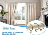 44 Pack Curtain Rings with Eyelets, Metal Drapery for Pinch Pleat Curtains, Drape Ring 1.5 Inch I D, V1259-DP01-A-4349
