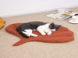 2 Pcs Yellow Leaf-Shaped Pet Sleeping Mat - Durable Dog Floor Pad & Cat Bed for Sleeping and V888-ELOSUNG13475