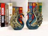 2PCS Peacock Ornaments Natural Resin Desktop Peacock Sculpture for Wine Cabinet TV Cabinet Home Blue V1294-YM0626-3115220162111