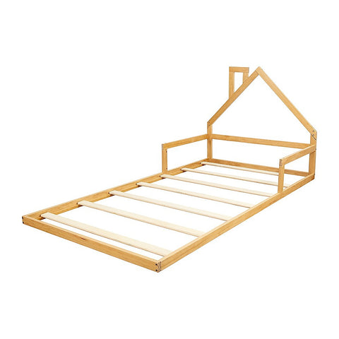 Pine Wood Floor Bed House Frame for Kids and Toddlers V63-843101