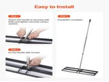 Updated Lawn Leveling Rake with Roller, 30" x 10" Stainless Steel Lawn Leveler with 83.9" Adjustable V952-CPPZPEKGLK104T4UG002V0
