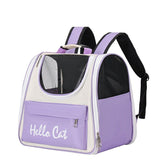 Pet Carrier Backpack Breathable Large ty Cat Travel Bag Purple V1263-JX-7833-5