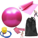 5pcs Purple Yoga Training Set with Fitness Ball & Bands V1263-JX-3961