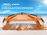 OutdoorMaster Pop Up 3-4 Person Beach Tent X-Large - Easy Setup, Portable Beach Shade Canopy Folding V1168-BP-YNN9-7SDP
