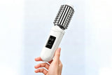 2 in 1 Cordless Hair Straightener Brush Curling Iron with LCD Display-White V1263-JX-7413-1