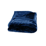 675gsm 2 Ply Solid Faux Mink Blanket Queen 200x240 cm Navy V442-BZO-BLANKET-675SOLID-NAVY-QS