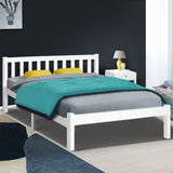 Artiss Bed Frame Queen Size Wooden White SOFIE WBED-D-001Q-WH-AB