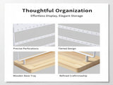 Earring Holder Organizer Stand, 144 Holes 4-Tier Jewelry Display Stand with Detachable Wooden Base, V1192-AZ-W-18378