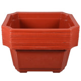 Tall Rectangle Planter Box Dark Red Plastic for Bonsai Cultivation 10Pcs 10.02X7.86X5.11in V1370-AZ4-16766