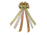 Xmas Tree Topper Wreath Bow Large Red Green Dot Present Bow for Xmas Ornament Holiday Handmade Home V1294-YM0901-3115240099511