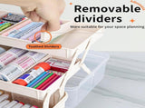 3 Layer Multipurpose Storage Box with 2 Trays, Plastic Craft Organizer with Compartments for V1237-ZY00B0DHZLX82R