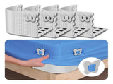 Bed Sheet Holder Clips for Thin Sheets, Grey, Secure Fit Fasteners V1263-JX-3898