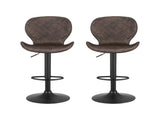 Artiss 2x Bar Stools Kitchen Swivel Gas Lift Counter Chair Wing PE Rattan Brown BA-K-1004-BRX2