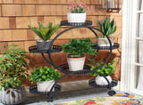 Metal Plant Stand Rack 4Tier Indoor Flower Pot Stand with Wheels for Living Room V767-HJ-ZT112