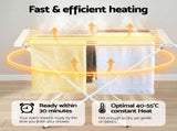 Devanti Heated Towel Rail Electric Clothes Airer Foldable Drying Rack 8 Bars TW-C-701Y-ALUM