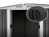 Giantz Garden Shed 2.58x2.07M w/Metal Base Sheds Outdoor Storage Double Door Tool SHED-GAB-6X8-BASE-ABCD