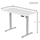 FORTIA Sit To Stand Up Standing Desk, 140x60cm, 72-118cm Electric Height Adjustable, 40kg Rated, V219-ADKSSTFO4WTSA