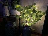 Lighted Artificial Eucalyptus Branches with Timer, Light Up Eucalyptus Branches 30in 38 Led, Battery V1366-AZ2-W-19842