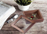 Elegant Walnut Wood Desktop Box with Window Design for Sundries V1370-AZ4-16860