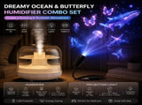2-piece Bedroom Atmosphere Bundle White Ultrasonic Aroma diffuser Humidifier & Dreamy Butterfly and V888-ELOSUNG53467