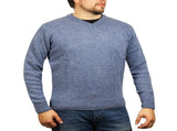 100% Shetland Ragg Wool V Neck Knit Jumper Pullover Mens Sweater Knitted - Sky - 5XL V563-SW-VN-SKY40-5XL