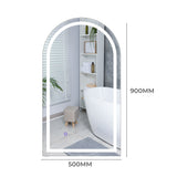 EMITTO LED Wall Mirror Arch Anti-fog 50*90cm 50x90 DECO1020-50X90