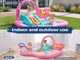 Bestway Inflatable Butterfly Kids Play Pool Park with Slide 180cm Pink BW-POOL-PLAY-53175