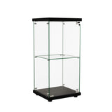 Stacked Display Cabinet Collection Storage Tempered Glass 2 Tier With Lock Black DBOX1002-2-BK