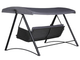 Gardeon Outdoor Swing Chair Garden Bench Furniture Canopy 3 Seater Rattan Grey GSC-BST-RAN-3S-GR