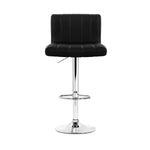 Artiss 2x Bar Stools Gas Lift Leather Chairs Black BA-K-1185-BKX2