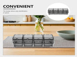 Plastic Kitchen Salt Container with Lid and Compartment Organizer for Easy Storage V1366-AZ2-W-20279