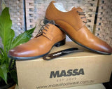 Massa Ascoli Leather Derby Dress Lace Up Shoes Wedding Business Formal in Tan - UK 9 V563-ASCOLI-TAN-UK9