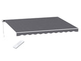 Instahut Retractable Folding Arm Awning Motorised Sunshade 3.5M X 3M Grey AWN-B-ARM-REMOTE-35X30-GREY