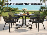 Gardeon 5PCS Outdoor Dining Set Table and Chairs Patio Furniture Garden Diamond Black ODF-DIN-5STFD-130-BK