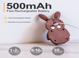Adorable Cartoon Rabbit LED Motion Sensor Wall Light, Rechargeable Magnetic Cordless Night Lamp for V1341-ZY-GGQR38HB-GOLD-3PCS