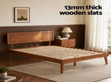 Artiss Bed Frame Queen Size Wooden Bed Base Walnut SPLAY WBED-SPLAY-Q-WAL-AB