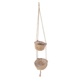2 Tier Woven Hanging Basket Hemp Rope Hanging Fruit Basket Flower Plants Wall Basket Decor Multi V1294-YM0901-3111250052911