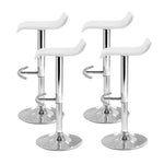 Artiss 4x Bar Stools Adjustable Gas Lift Chairs White BA-TW-NEWT706-WH-X4