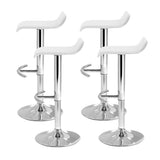 Artiss 4x Bar Stools Adjustable Gas Lift Chairs White BA-TW-NEWT706-WH-X4