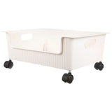 Plastic Bookshelf Plastic Storage Organizer with Wheel Dormitory Books Storage Container Bookcase on V1370-AZ4-16411