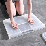 2x 82 Litre Modular Clear Foldable Storage Box with Lid Plastic Tub Collapsible V563-75201-2X