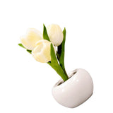 Tulip Night Light Soft Light Exquisite Ceramics PU Flower Table Lamp for Bookstores Cafes Battery V1294-YM0626-3119220194711